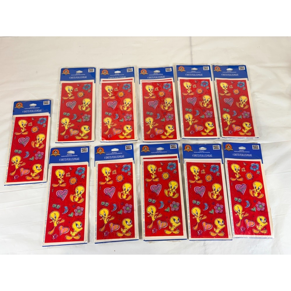 Looney Tunes Tweety Stickers 2001 Hallmark 44 Sheets Vintage Party Express New